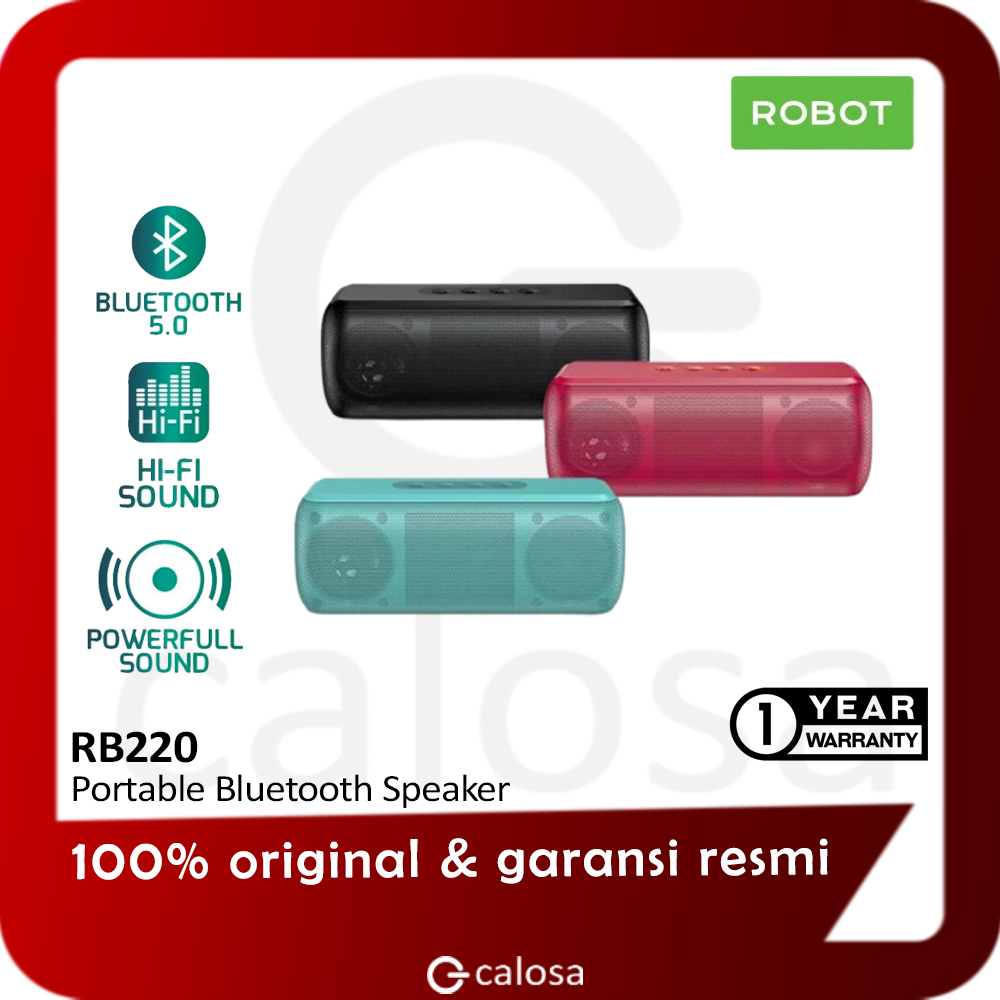 Jual Robot RB220 Portable Bluetooth Speaker Black,Blue,Red Bergaransi ...