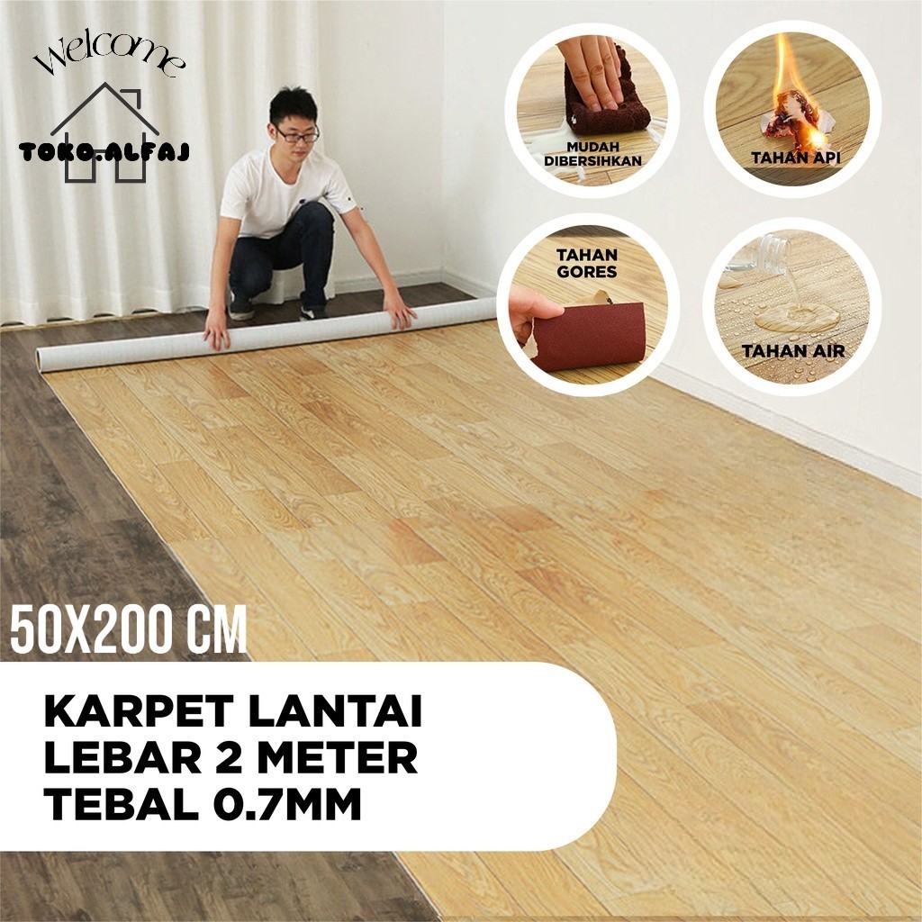 KARPET VINYL LANTAI PANJANG 50CM X LEBAR 200CM TEBAL 0.7MM
