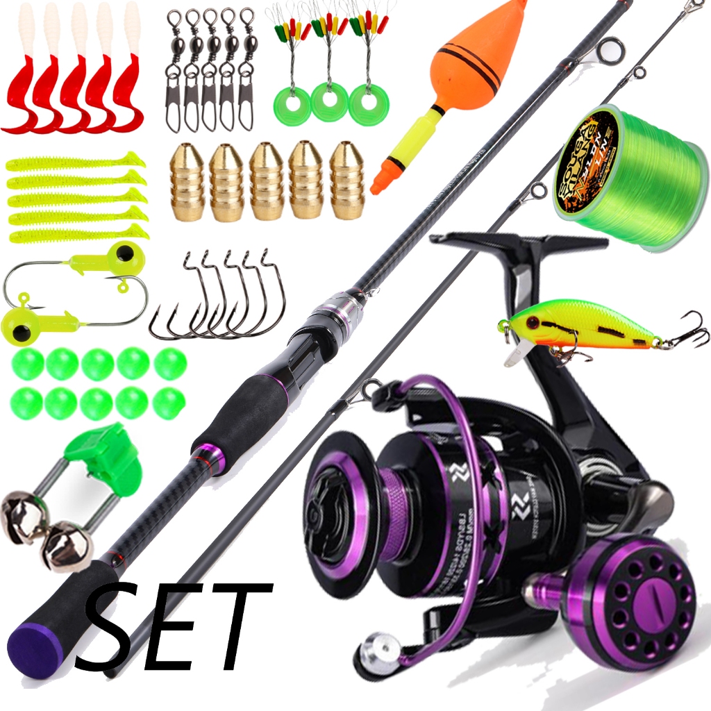 Jual Joran Pancing 1.8m Set Carbon Fiber with 1000-5000 Double Handle ...