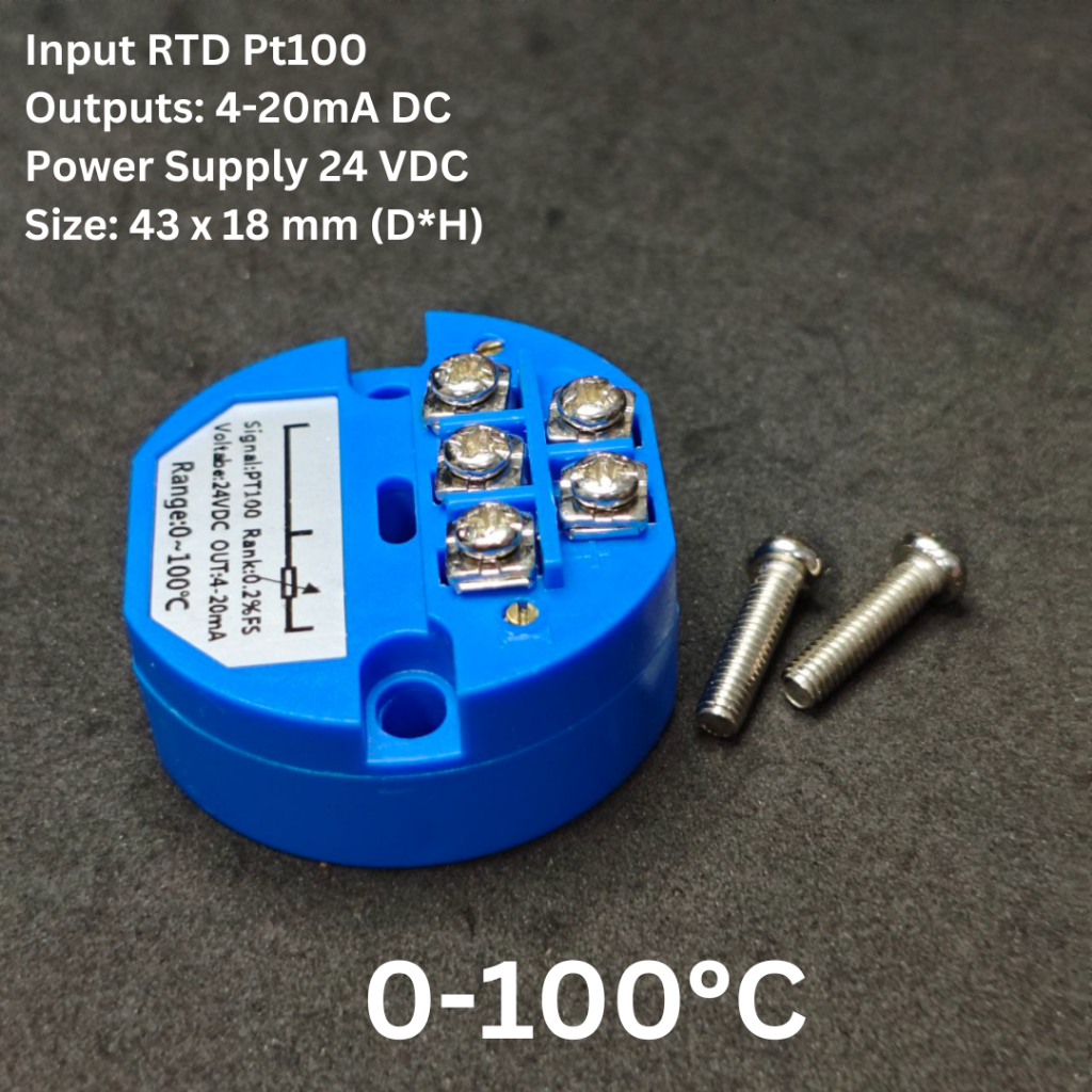 Jual RTD PT100 PT-100 Temperature Transmitter 0-100 C Output 4-20mA ...