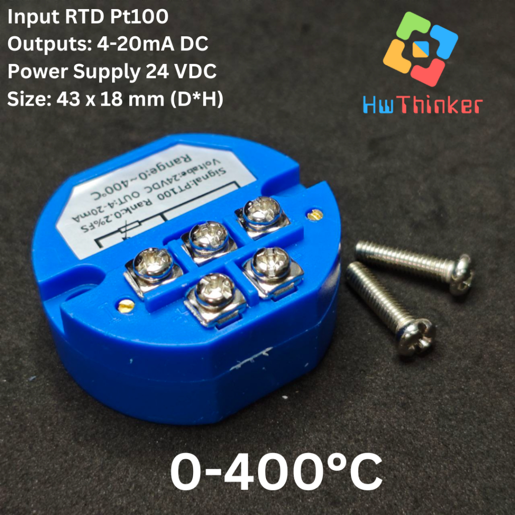 Jual RTD PT100 PT-100 Temperature Transmitter 0-400 C Output 4-20mA ...