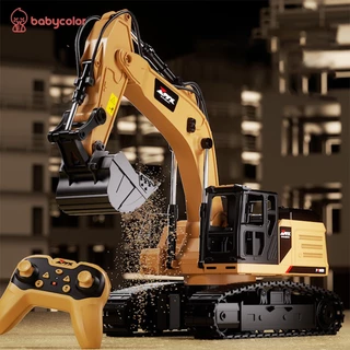 BABYCOLOR 14 Channel Excavator Remote Control Besar Alloy RC Beko Eskavator Remote Mainan 2.4Ghz