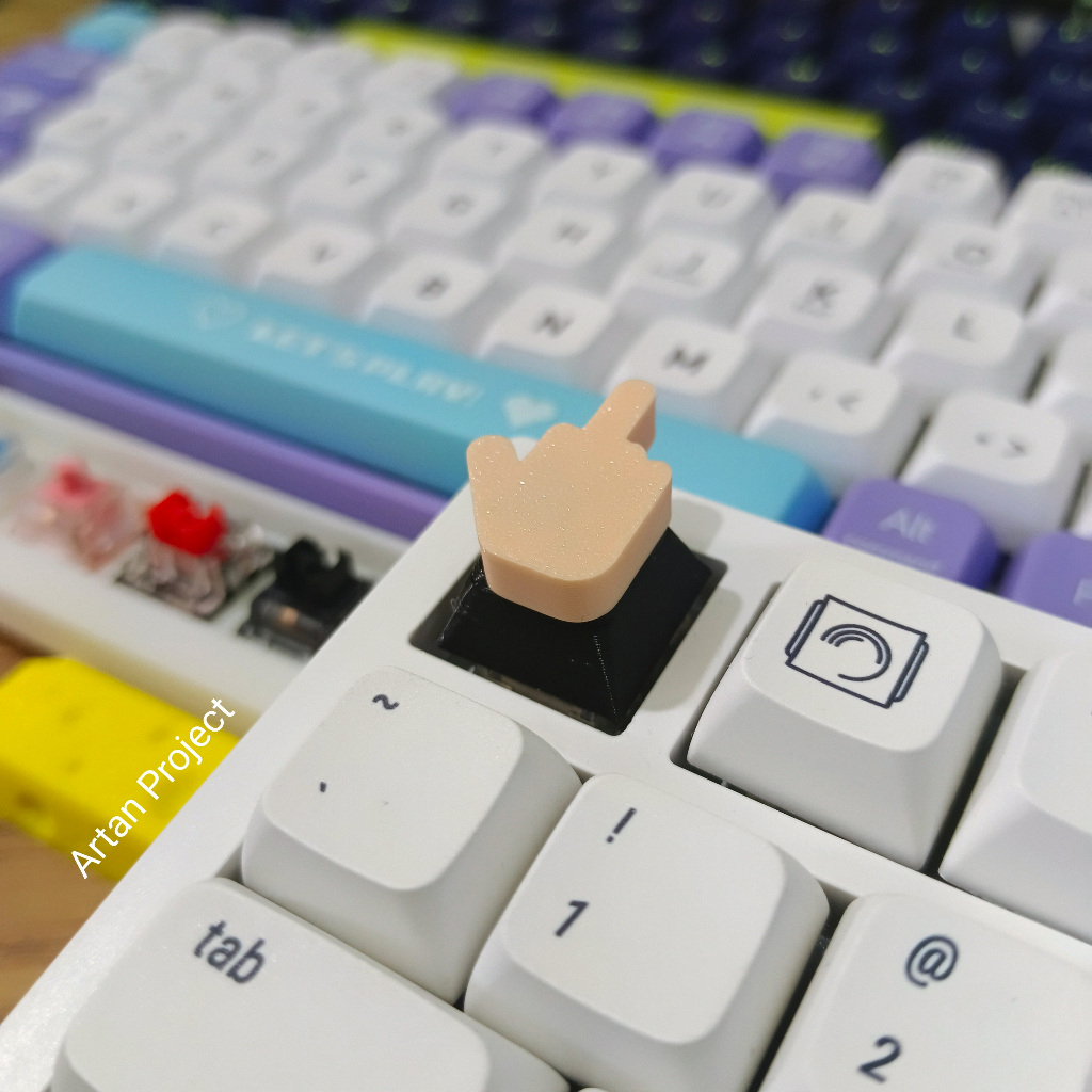 Jual middle finger keycaps artisan keyboard mechanical | Shopee Indonesia