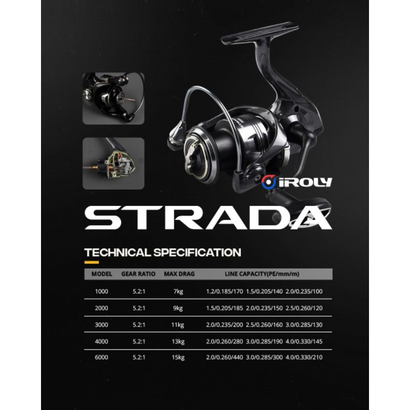 Jual Reel SPINNING IROLY STRADA SW (SALTWATER SEAL) | Shopee Indonesia