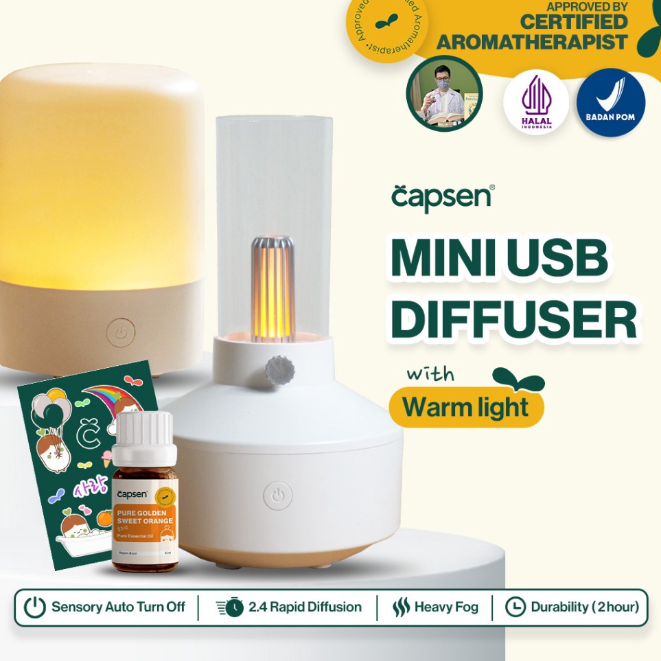 Jual CAPSEN Mini USB Diffuser Electric Essential Oil Aromatherapy Oil ...