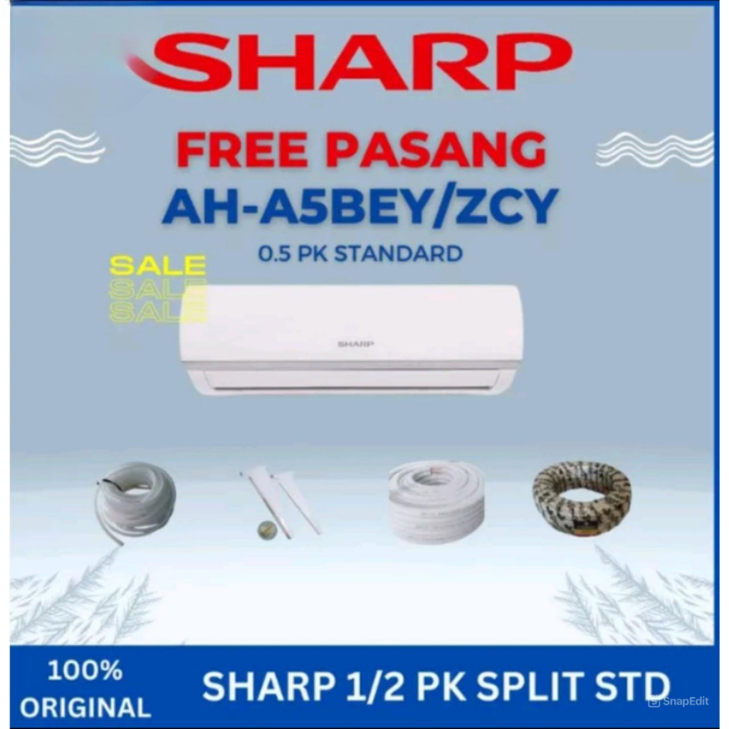 Jual AC SHARP 1/2 PK 0.5 PK AH-5BEY / AH-5ZCY GRATIS PASANG / AC 1/2 PK ...