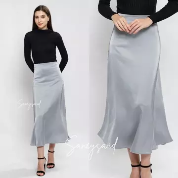 Luna Satin Silk Skirt Rok Wanita Satin Korean Maxi Skirt Rok Panjang Satin Rok Korean Style Rok