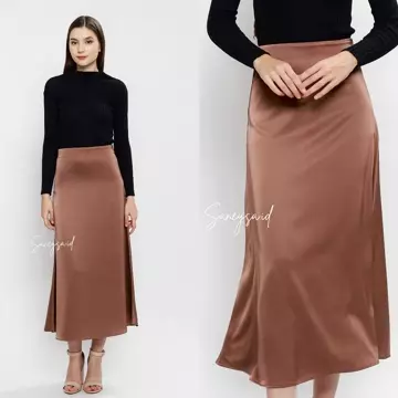 Luna Satin Silk Skirt Rok Wanita Satin Korean Maxi Skirt Rok Panjang Satin Rok Korean Style Rok