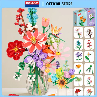 BALODY Bunga Blok Bangunan Flowers Building Block Flower Bunga Block Mainan Rakitan Balok Dekorasi