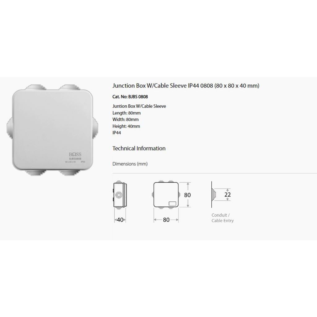 Jual Junction Box BOSS Gland 80x80x40 - BJBS0808 DORADOOS DORADOS ...