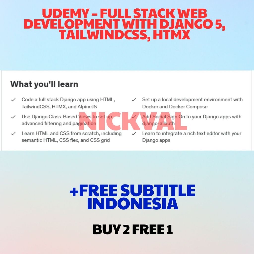 Jual Udemy - Pengembangan Web Full Stack dengan Django 5, TailwindCSS ...