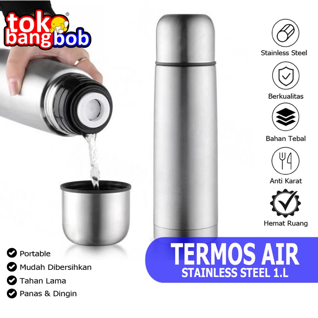 Termos Air Panas Dingin Stainless Steel Vacum 1000ml dan 500ml Termos  Vacuum Flask 500ML