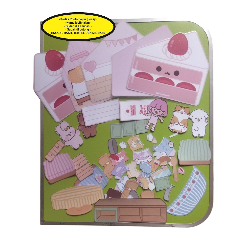 Jual [laminasi] DIY Rakit dan Susun Sendiri Squishy book Strawberry ...