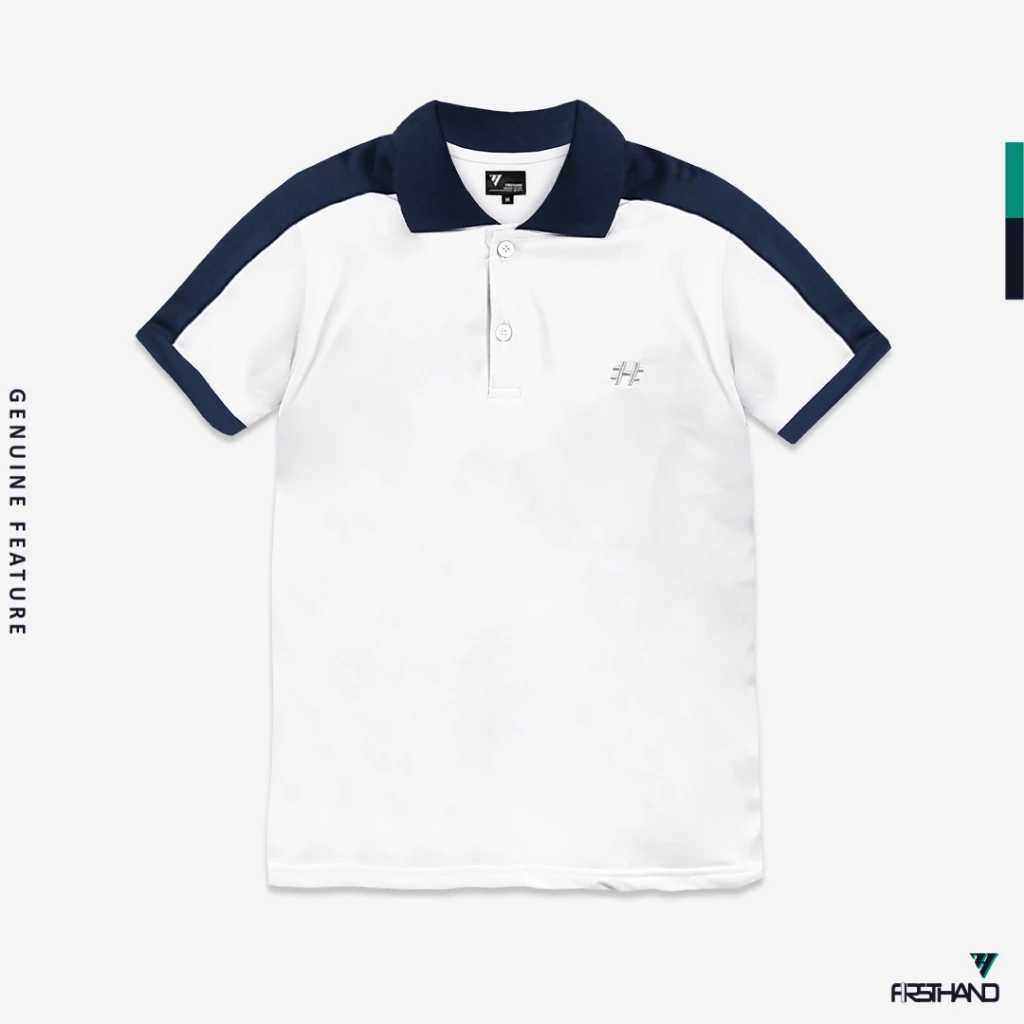 Kaos Polo Kerah Pria Naval White