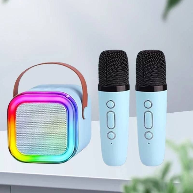 Jual Speaker Bluetooth Karaoke 2 Mic Set Speaker karoke Stereo ...