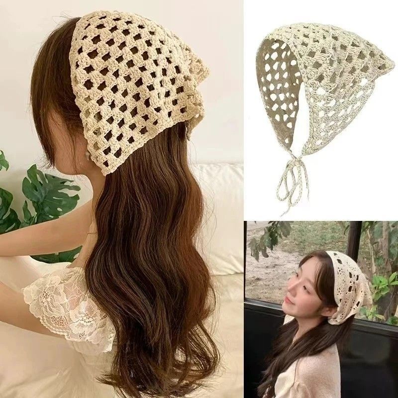 Jual Bandana Rajut Korea Bando Kain Rajut Fashion Bandana Segitiga ...
