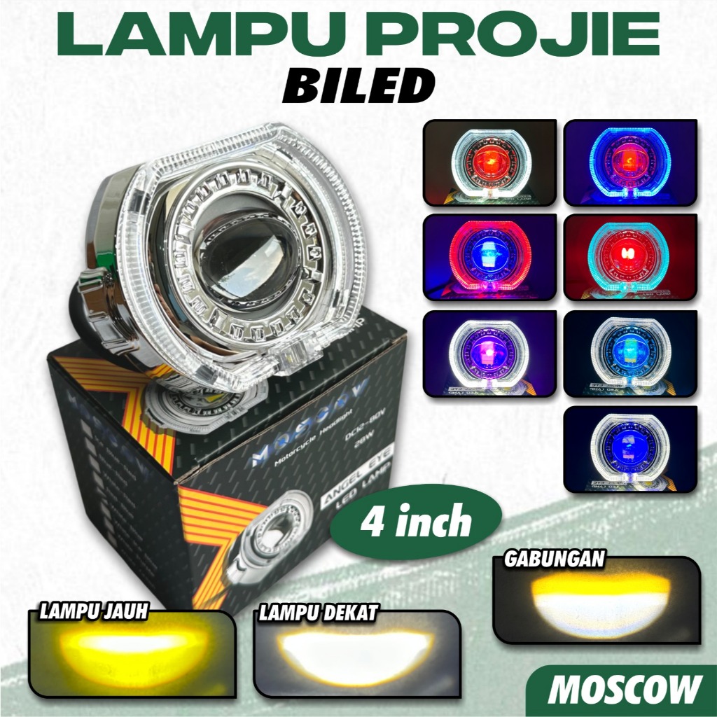 Jual MOSCOW LAMPU TEMBAK PROJIE BILED DEVIL EYE 4INCH PROJIE BILLED ...