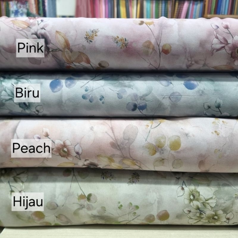 Jual Kain Ceruty Motif Rose (Harga kelipatan 0,5m) | Shopee Indonesia