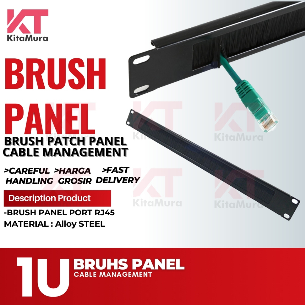 Jual Brush Blank Patch Panel 1 U Wire Management Rack Server | Shopee ...