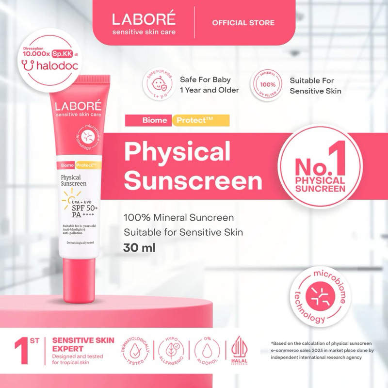 Jual LABORÉ Sensitive Skin Care BiomeProtect Physical Sunscreen SPF 50 ...
