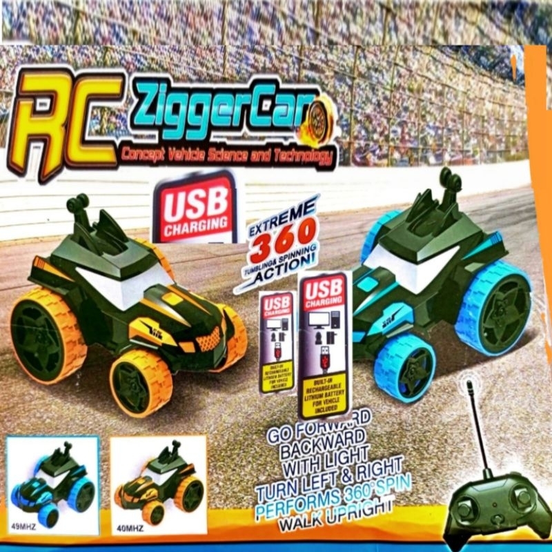 Jual Mobil Remote Control Zigger Car. RC mobil mainan putar 360 ...