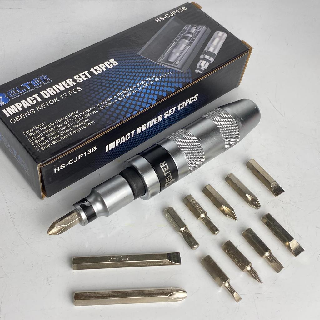 Jual Obeng Ketok Set Impact Driver 13 Pcs Set Heavy Duty Obeng Ketok ...