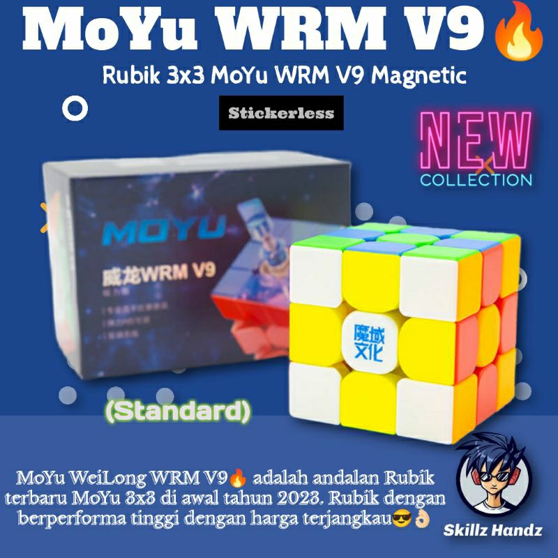 Jual Cube 3x3 MoYu Weilong WRM V9 Magnetic Standard (Stickerless) Cube ...