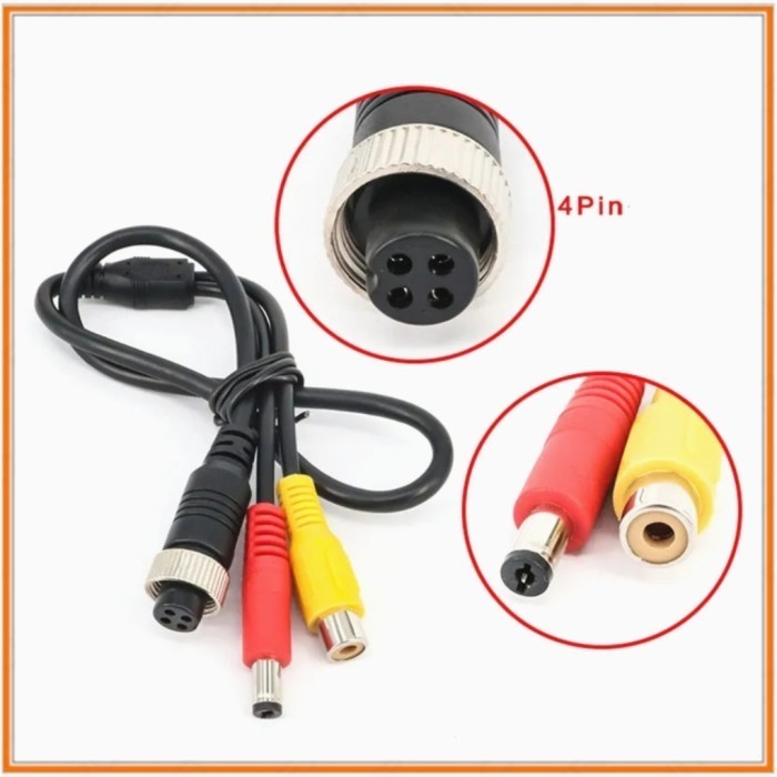 Jual Converter Soket 4 pin to Rca Video CVBS + DC Connector | Shopee ...