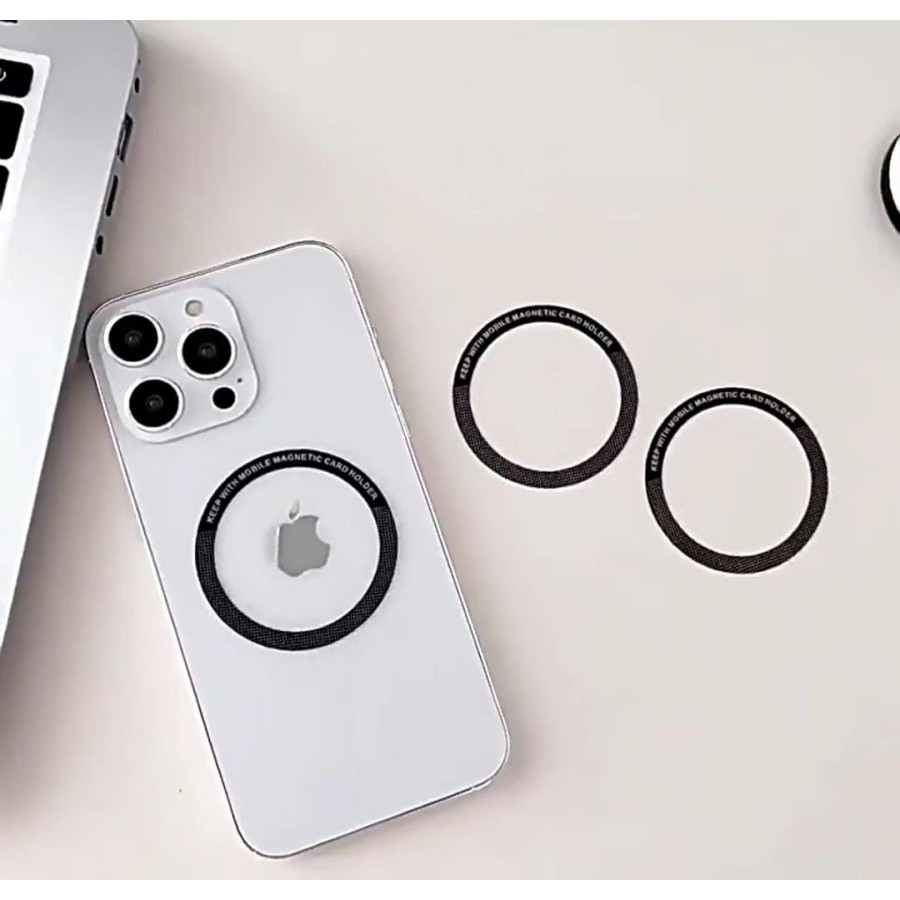 Jual UNIVERSAL Wireless Magnetic Magsafe Sticker Ring Plate iPhone ...