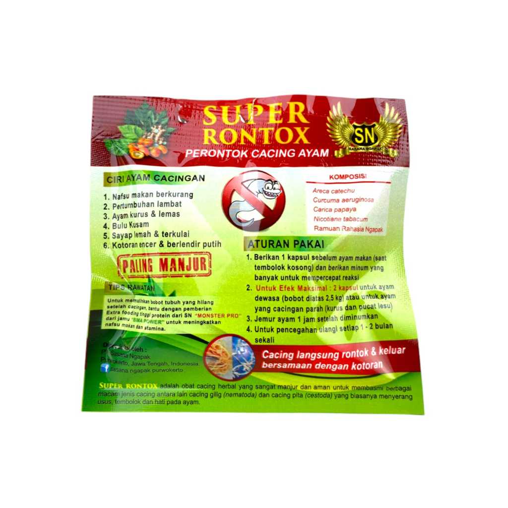 Jual SUPER RONTOK - isi 6 kapsul obat cacing ayam | Shopee Indonesia