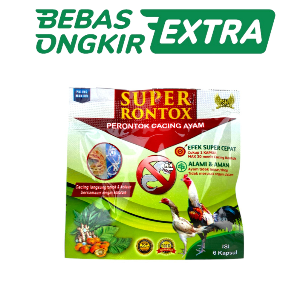 Jual SUPER RONTOK - isi 6 kapsul obat cacing ayam | Shopee Indonesia