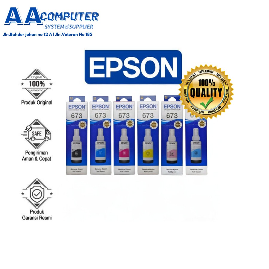Jual TINTA EPSON 673 VARIAN BLACK COLOR FOR L800 L805 L810 L850 L1800 ...