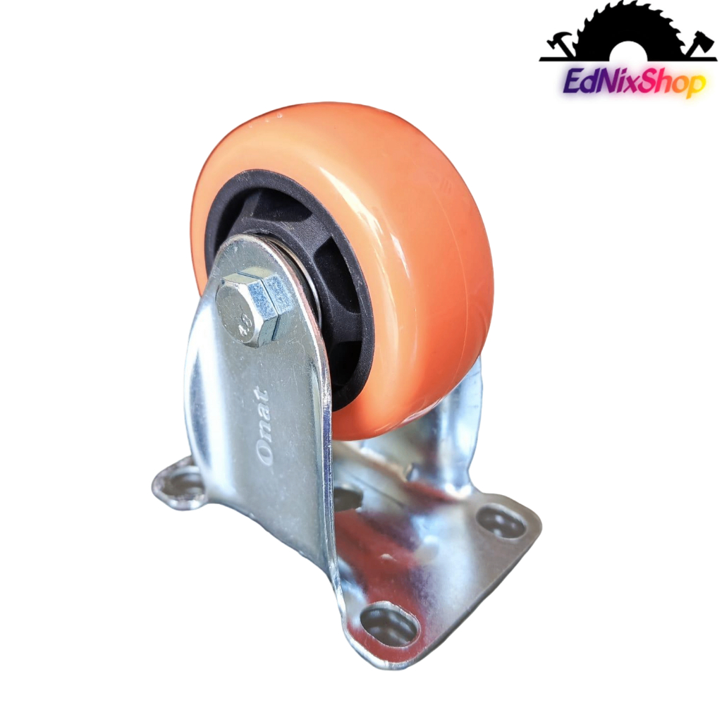 Jual Roda Caster Orange 3 inch Mati Plat Tebal Roda Troli Roda Etalase ...