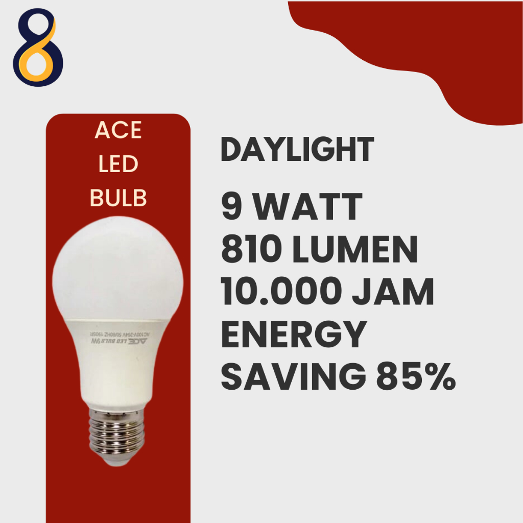 Jual Lampu LED ACE Bulb 9 Watt | Shopee Indonesia