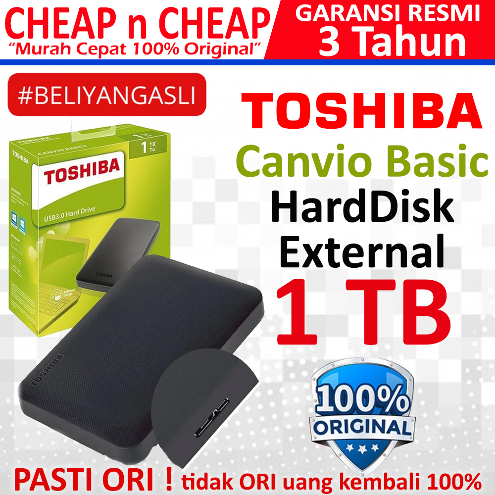 Jual Hdd Eksternal Toshiba Canvio Basic 1TB - Harddisk Eksternal Hard ...