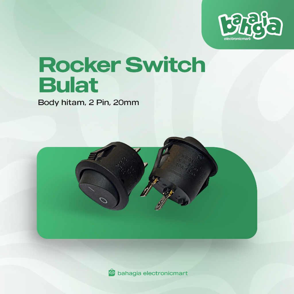 Jual ROCKER SWITCH SAKLAR ON OFF 2 PIN 2P BULAT BESAR HITAM | Shopee ...