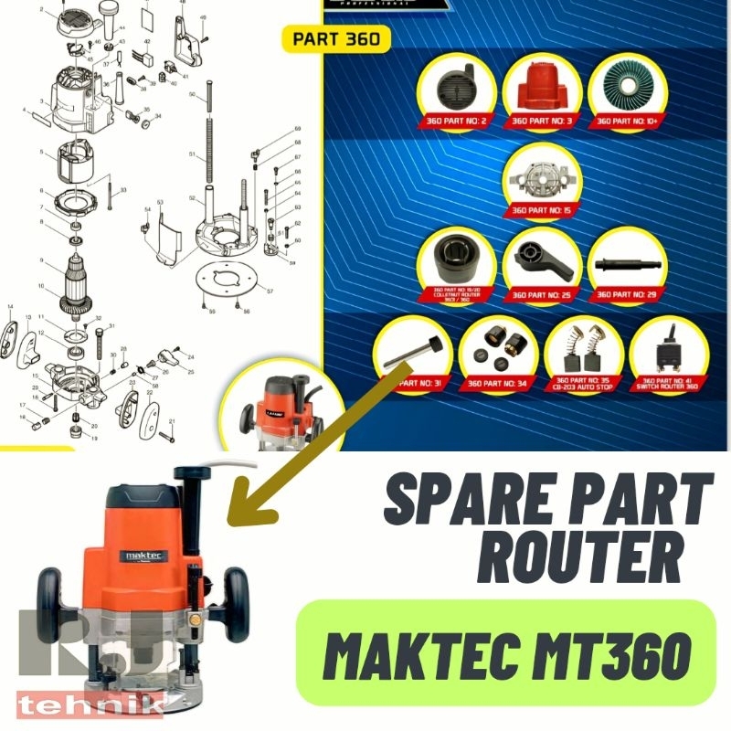Jual Maktec MT360 Spare Part Suku Cadang Mesin Profil Router Besar MT ...