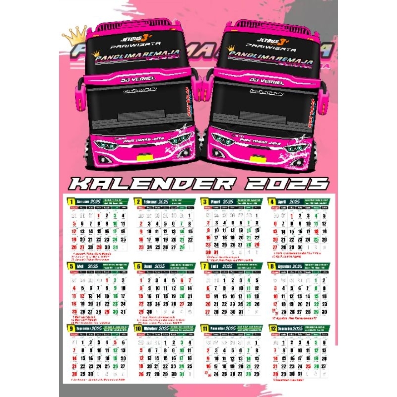  Jual Kalender Dinding 2025 Custom Desain 