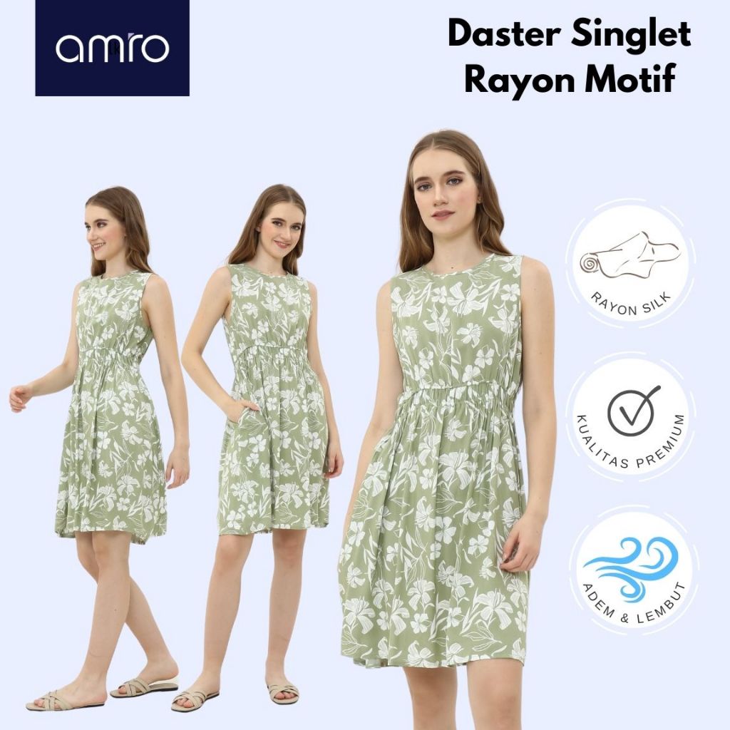 Jual AMROSLEEPWEAR - ZELIN DRESS - MINI DASTER KARET SILK - MDT195 ...