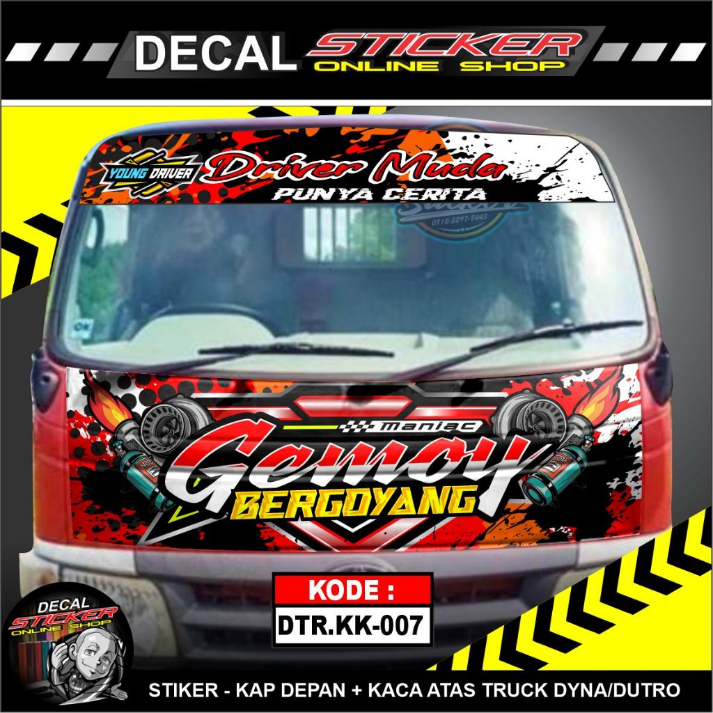 Jual STIKER MOBIL DUTRO DYNA KAP + KACA MOTIF DAYAK HIJAU KEREN DECAL ...