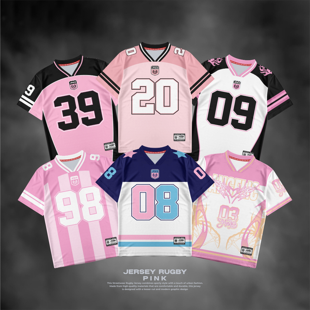 Jual JERSEY RUGBY PINK GIRL SERIES / JERSEY STREETWEAR PEREMPUAN