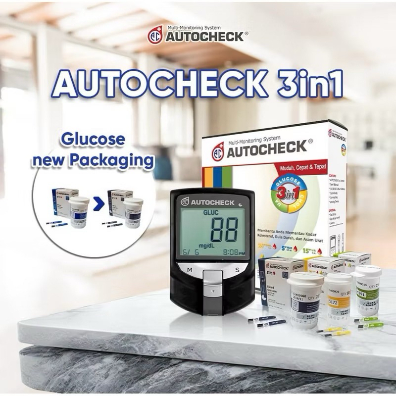 Jual ALAT AUTOCHECK 3 in 1 - ALAT CEK GULA DARAH ASAM URAT KOLESTEROL ...