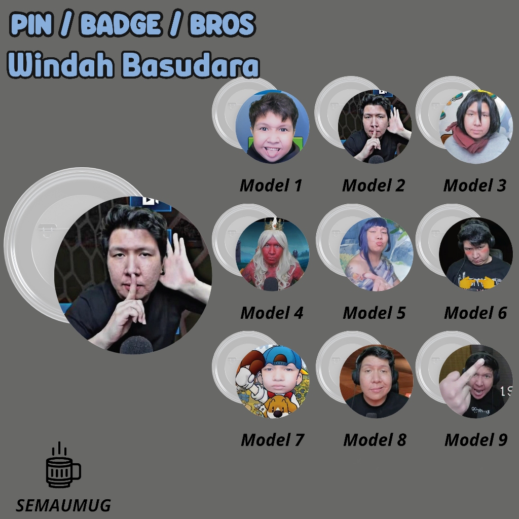 Jual PIN WINDAH BASUDARA KADO BROS BADGE BULAT YOUTUBER INFLUENCER IDOL ...