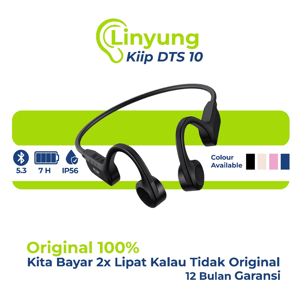 Jual KiiP Wireless Bluetooth DTS10 Conduction Bone Headset Earphone ...