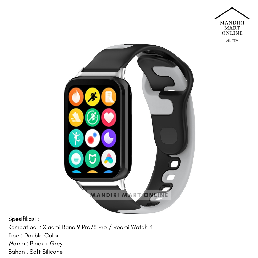 Strap Xiaomi Smart Band Pro Mi Band Pro Kombinasi Warna Tali  Pengganti Xiaomi Mi Band Pro Bahan Silikon Dua Warna
