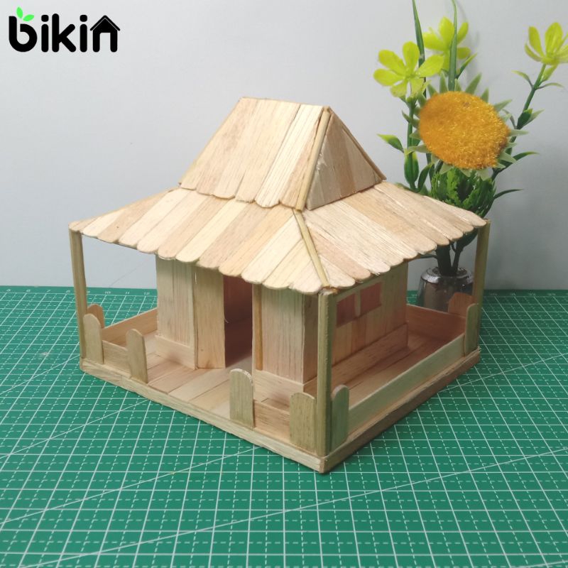 Jual Miniatur Rumah Adat Joglo Prakarya Stick Es Krim Kerajinan Tangan