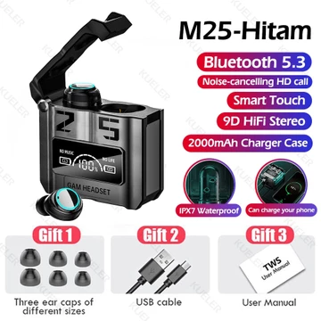 Upgrade Baru F9 5 Tampilan LED TWS Headset Bluetooth With Mic Sentuh Olahraga Tahan Air Henset