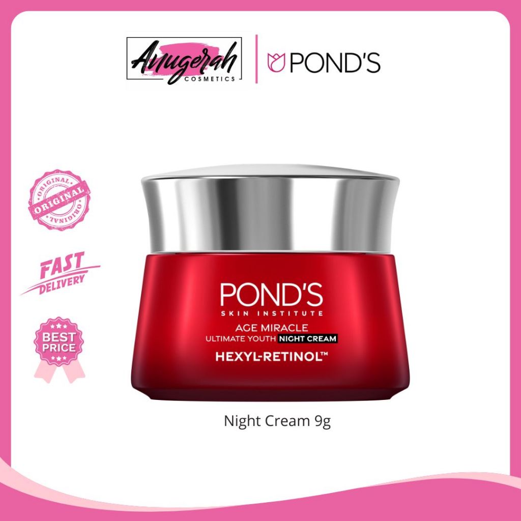 Jual Pond's Age Miracle Hexyl Retinol Niacinamide Night Cream 9gr ...
