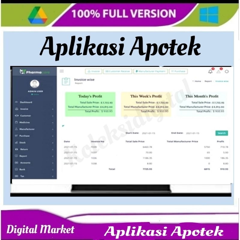 Jual Source Code Aplikasi Apotek Lengkap berbasis web menggunakan php ...