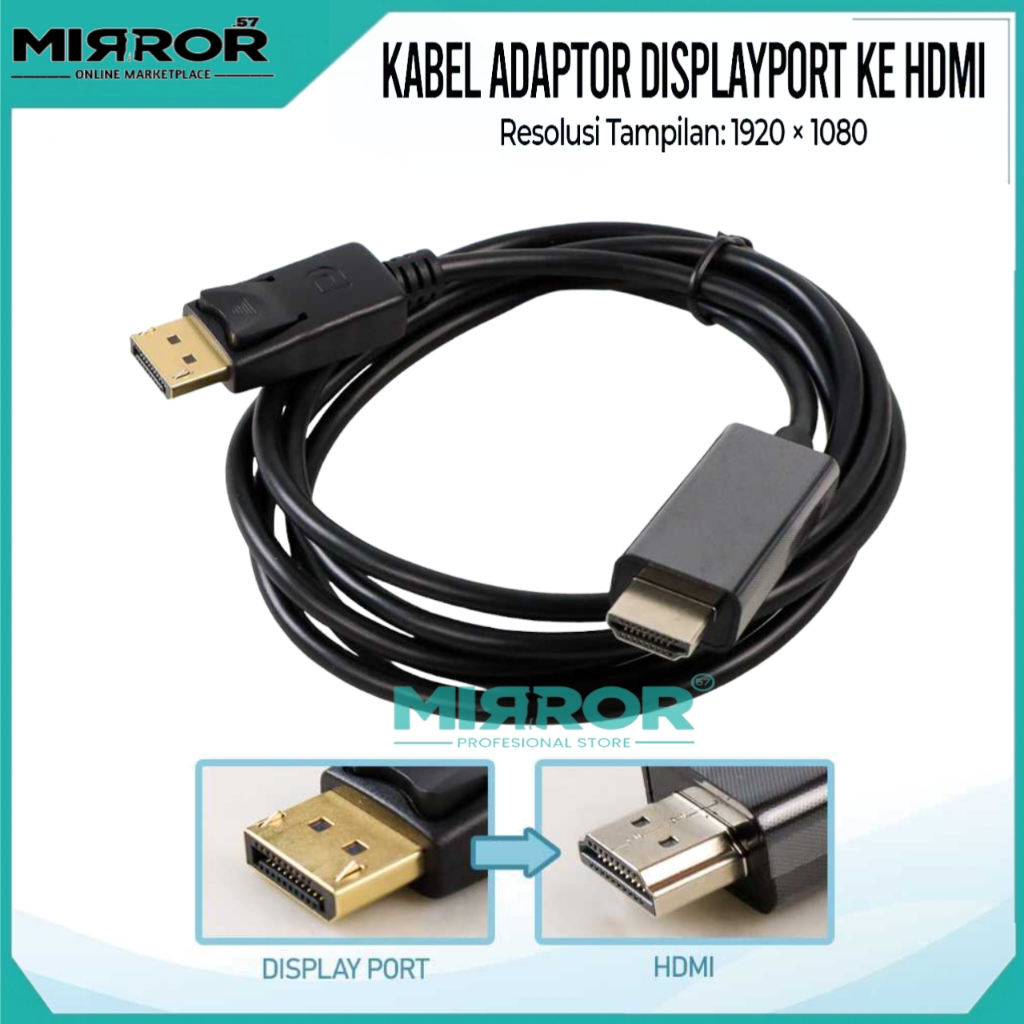 Jual Kabel Video Adaptor Konverter DP DisplayPort ke HDMI 4K 1.8 m ...